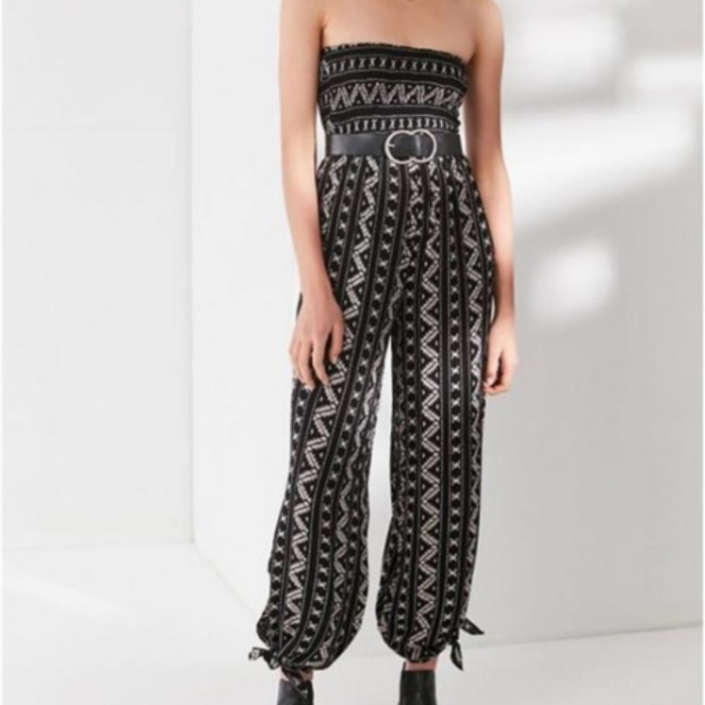 Urban Outfitters Strapless Smocked Jumpsuit